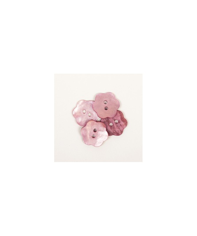 Bottone madreperla fiore rosa 15mm n.616