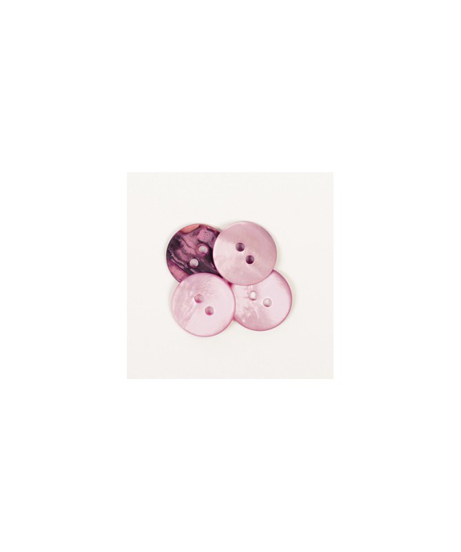 Bottone madreperla tondo rosa 15mm n.622